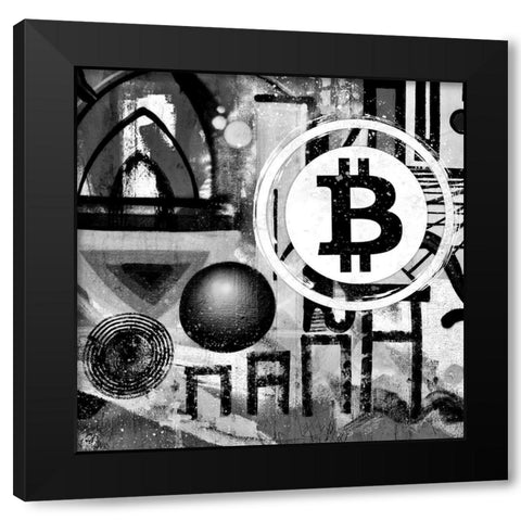 Bitcoin Trio Black Modern Wood Framed Art Print with Double Matting by Smith, Karen