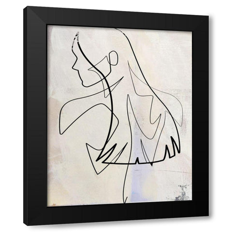 Silhou I Black Modern Wood Framed Art Print with Double Matting by Smith, Karen