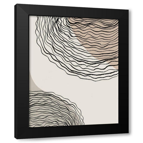 Swirlage I Black Modern Wood Framed Art Print by Smith, Karen