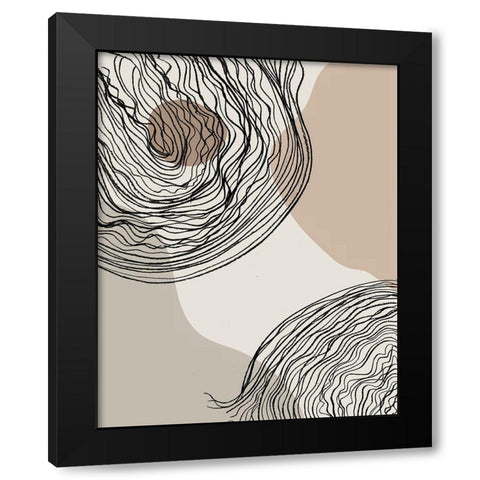 Swirlage II Black Modern Wood Framed Art Print by Smith, Karen