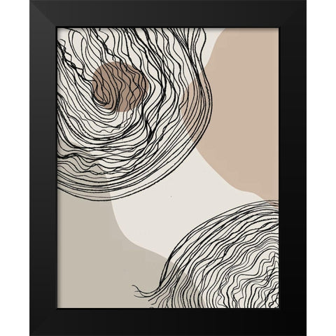 Swirlage II Black Modern Wood Framed Art Print by Smith, Karen