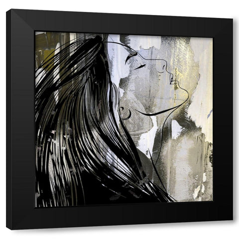 Face in the Wall I Black Modern Wood Framed Art Print by Smith, Karen