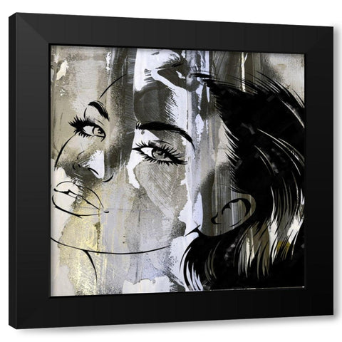 Face in the Wall II Black Modern Wood Framed Art Print by Smith, Karen