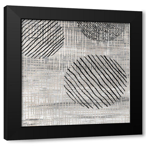 Line and Circle II Black Modern Wood Framed Art Print with Double Matting by Smith, Karen