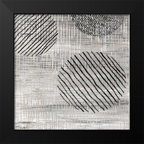 Line and Circle II Black Modern Wood Framed Art Print by Smith, Karen