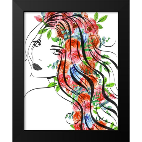 Rosey I Black Modern Wood Framed Art Print by Smith, Karen