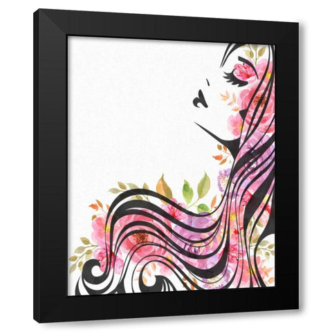 Rosey II Black Modern Wood Framed Art Print with Double Matting by Smith, Karen
