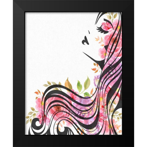 Rosey II Black Modern Wood Framed Art Print by Smith, Karen