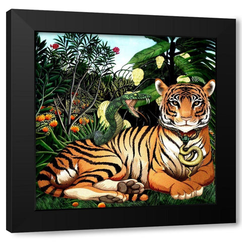 Jungler I Black Modern Wood Framed Art Print with Double Matting by Smith, Karen