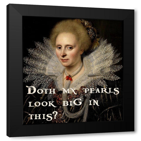 Pearls  Black Modern Wood Framed Art Print with Double Matting by Smith, Karen