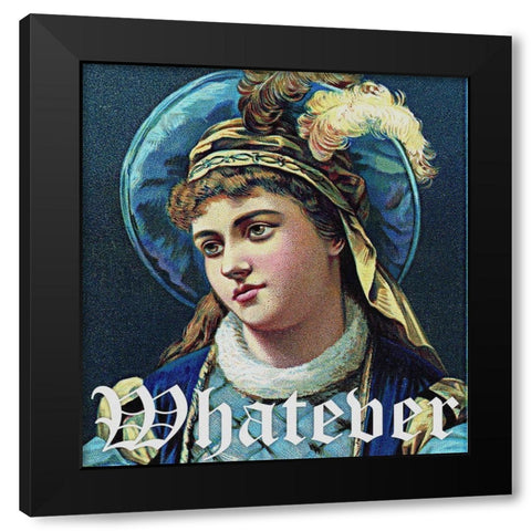 Whatever Black Modern Wood Framed Art Print with Double Matting by Smith, Karen