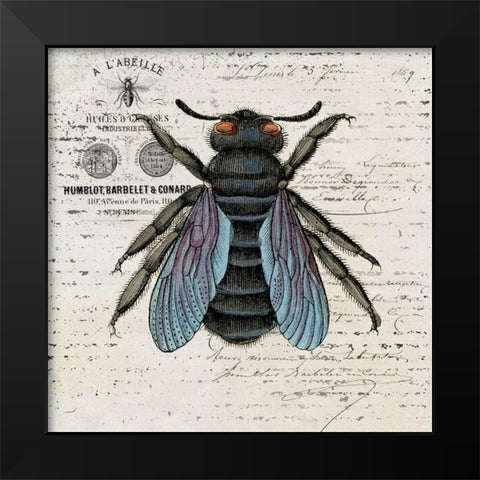 History Bee II Black Modern Wood Framed Art Print by Smith, Karen
