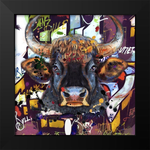 Bully Black Modern Wood Framed Art Print by Smith, Karen