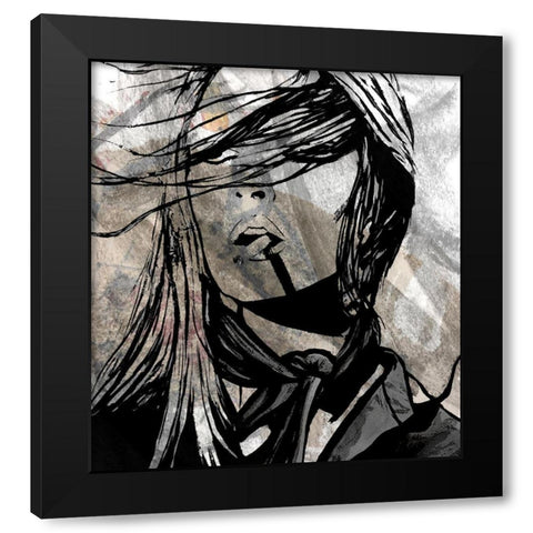 Sketched Out Black Modern Wood Framed Art Print with Double Matting by Smith, Karen