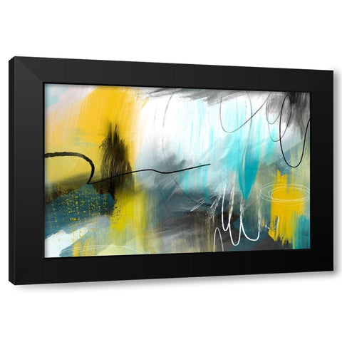 Soft Drizzle Black Modern Wood Framed Art Print by Naskrent, Delores