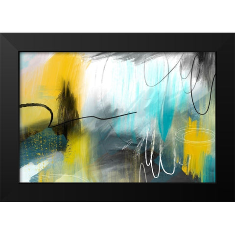 Soft Drizzle Black Modern Wood Framed Art Print by Naskrent, Delores