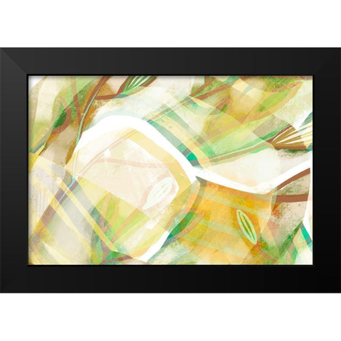 Broadleaf Black Modern Wood Framed Art Print by Naskrent, Delores