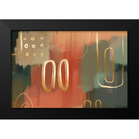 Terracotta Black Modern Wood Framed Art Print by Naskrent, Delores