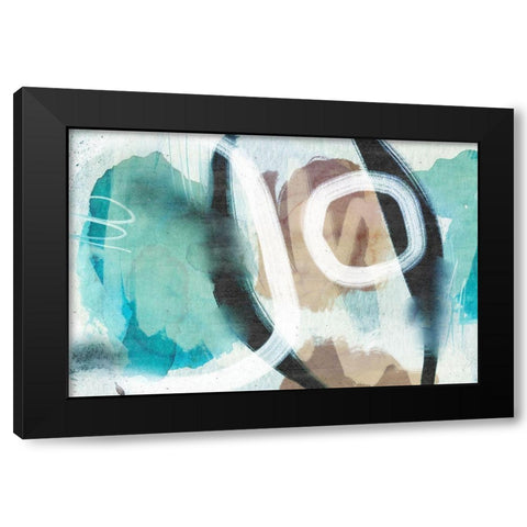 Downrush Black Modern Wood Framed Art Print by Naskrent, Delores