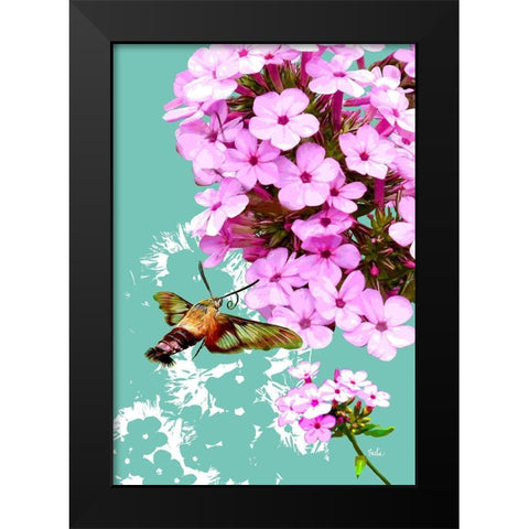 Clearwing On Flox Black Modern Wood Framed Art Print by Evalia Designs
