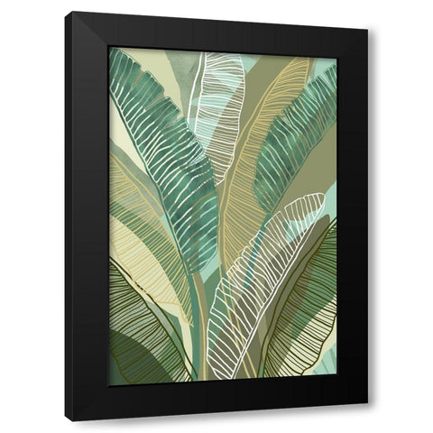 Tropical Botanical II Black Modern Wood Framed Art Print with Double Matting by Kouta, Flora