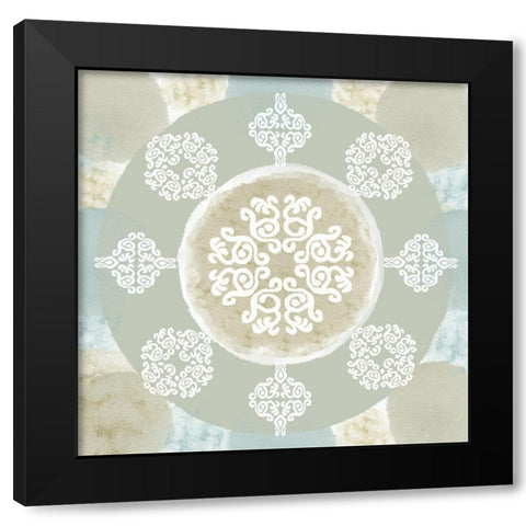 Mint Mandala I Black Modern Wood Framed Art Print with Double Matting by Kouta, Flora
