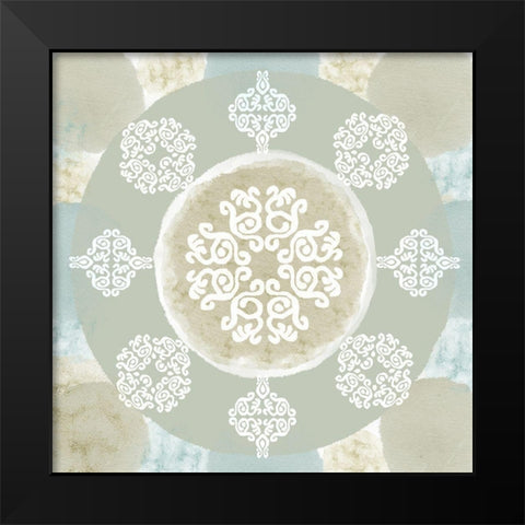 Mint Mandala I Black Modern Wood Framed Art Print by Kouta, Flora