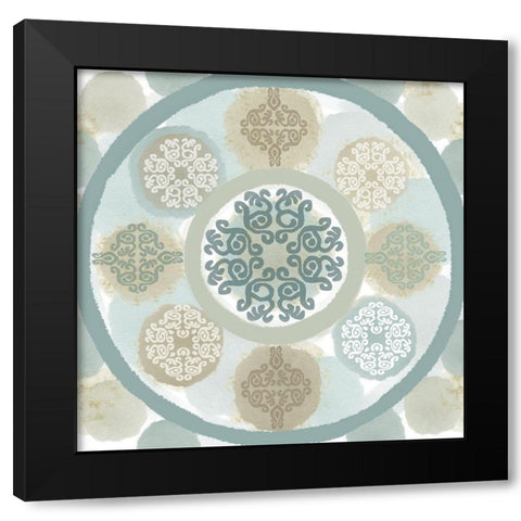 Mint Mandala III Black Modern Wood Framed Art Print with Double Matting by Kouta, Flora