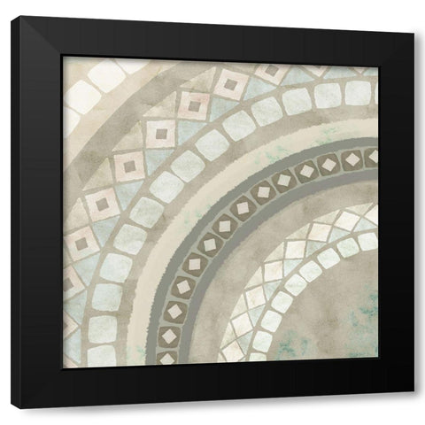 Amalfi Mosaic III Black Modern Wood Framed Art Print with Double Matting by Kouta, Flora