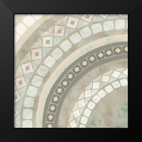 Amalfi Mosaic III Black Modern Wood Framed Art Print by Kouta, Flora