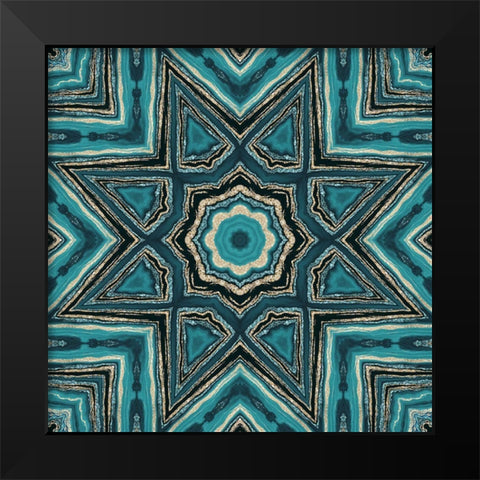 Gold Teal Tile II Black Modern Wood Framed Art Print by Haase, Andrea