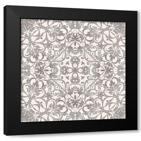 Ancient Age Tile Black Modern Wood Framed Art Print with Double Matting by Haase, Andrea