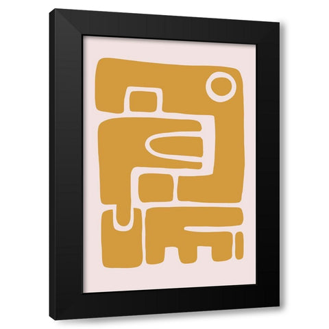 Seventies Vibe II Black Modern Wood Framed Art Print with Double Matting by Haase, Andrea