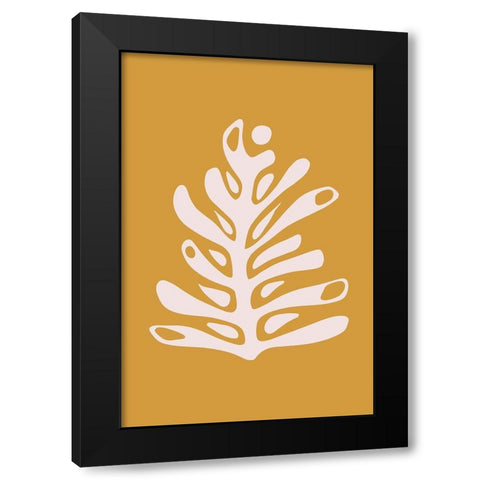 Seventies Leaf I Black Modern Wood Framed Art Print with Double Matting by Haase, Andrea