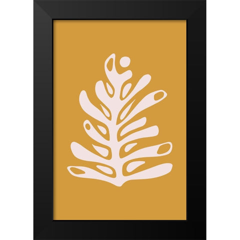 Seventies Leaf I Black Modern Wood Framed Art Print by Haase, Andrea