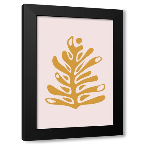 Seventies Leaf II Black Modern Wood Framed Art Print with Double Matting by Haase, Andrea