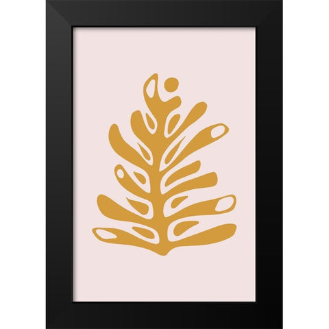 Seventies Leaf II Black Modern Wood Framed Art Print by Haase, Andrea