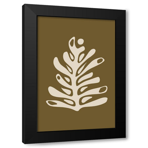 Seventies Leaf III Black Modern Wood Framed Art Print with Double Matting by Haase, Andrea