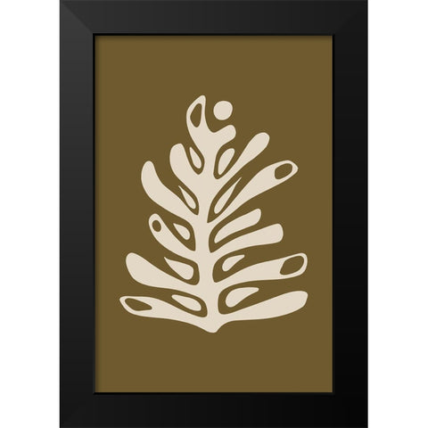 Seventies Leaf III Black Modern Wood Framed Art Print by Haase, Andrea