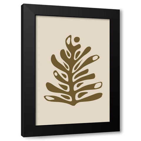 Seventies Leaf IV Black Modern Wood Framed Art Print with Double Matting by Haase, Andrea
