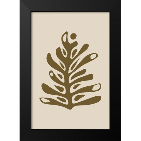 Seventies Leaf IV Black Modern Wood Framed Art Print by Haase, Andrea