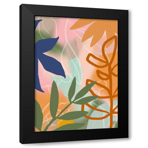 Summer Jungle Black Modern Wood Framed Art Print with Double Matting by Haase, Andrea