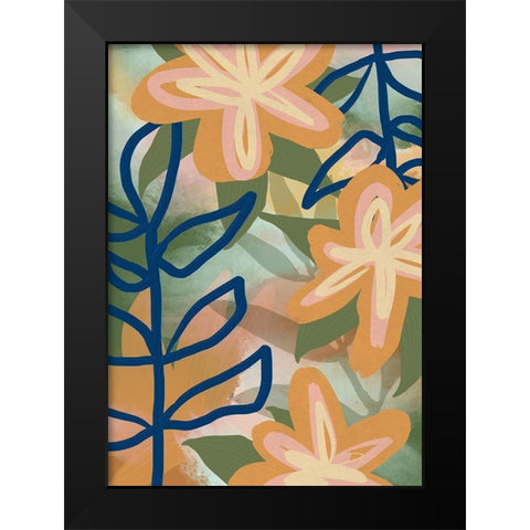 Flower Park Black Modern Wood Framed Art Print by Haase, Andrea