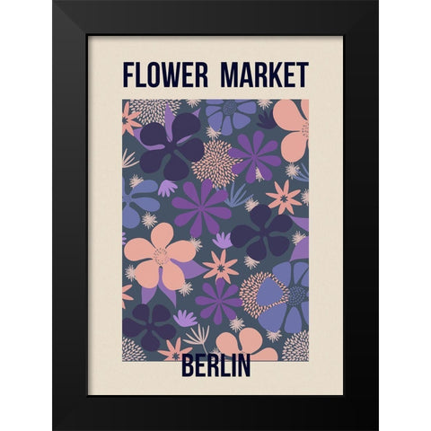 Flower Market Berlin Black Modern Wood Framed Art Print by Haase, Andrea