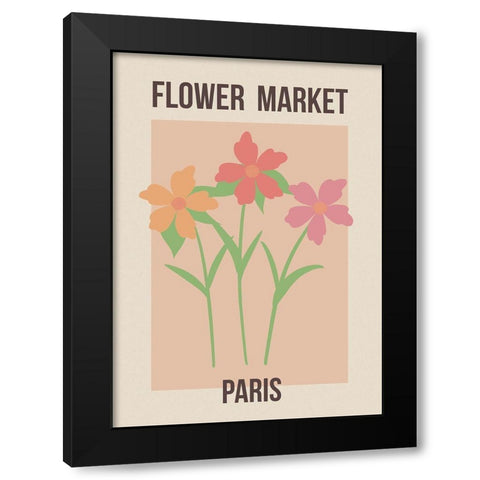 Flower Market Paris Black Modern Wood Framed Art Print by Haase, Andrea