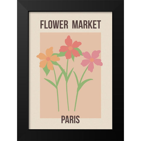Flower Market Paris Black Modern Wood Framed Art Print by Haase, Andrea