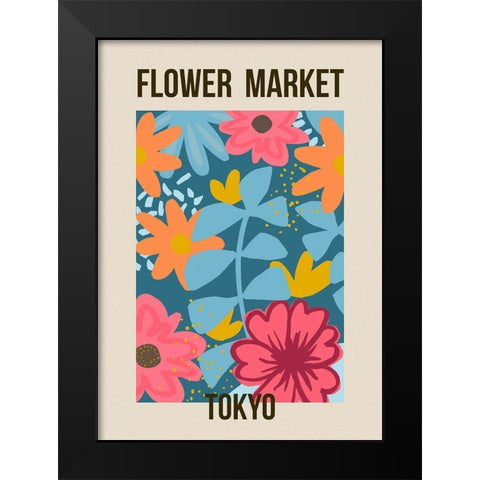 Flower Market Tokyo Black Modern Wood Framed Art Print by Haase, Andrea