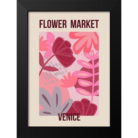 Flower Market Venice Black Modern Wood Framed Art Print by Haase, Andrea