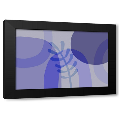 Pretty Periwinkle Black Modern Wood Framed Art Print with Double Matting by Haase, Andrea