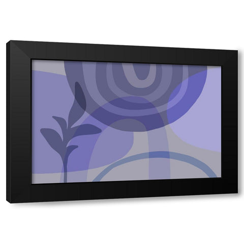 Pure Periwinkle Black Modern Wood Framed Art Print with Double Matting by Haase, Andrea